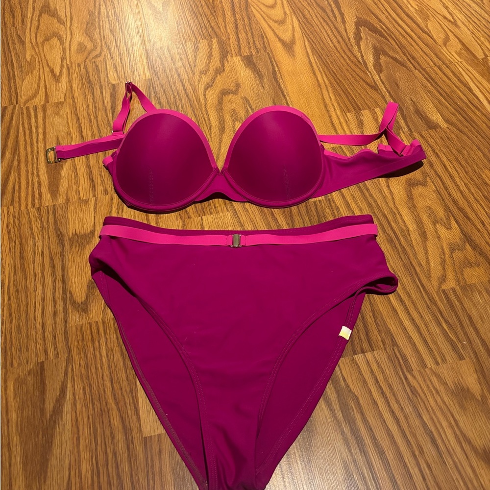 Summersalt Pink Bikini Set with Adjustable Straps